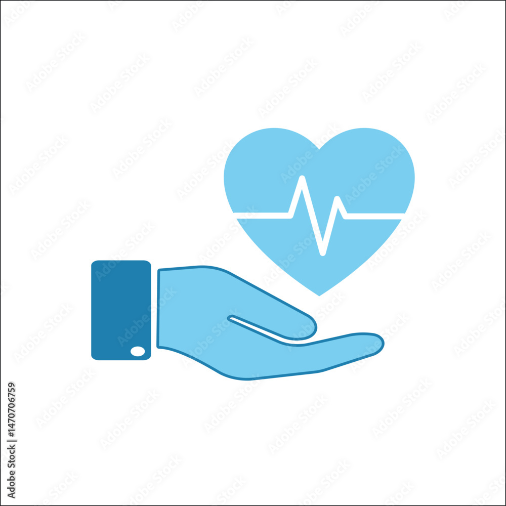 Heart with Pulse and Hand – Healthcare Support Vector Icon for Medical Services, Wellness Apps, Emergency Help, and Health Awareness Campaigns Heart with Pulse and Hand – Healthcare Support Vector Icon for Medical Services, Wellness Apps, Emergency Help, and Health Awareness Campaigns