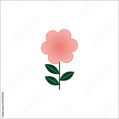 Flower, Cute, Pastel soft gentle floral icon representing innocence calmness and purity suitable for greeting cards stickers nursery wall art feminine branding spring theme digital crafting 