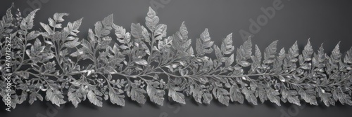 Intricate silver lace leaf border, shimmering, elegant foliage ,  retro,  leaves