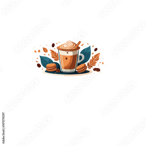coffee cup with coffee beans