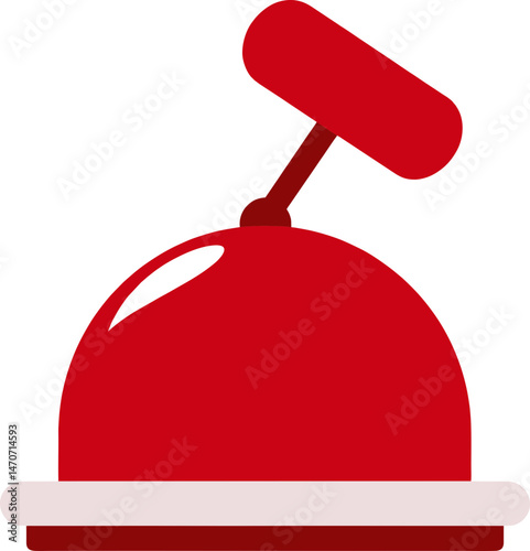 Classic Red Alarm Bell Icon in Flat Naive Style for Emergency Notification UIs, Fire Safety Posters, and Alert Dashboards on Transparent Background