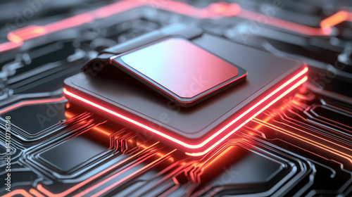 Obraz na płótnie Close up view of a circuit board with a processor w salonie