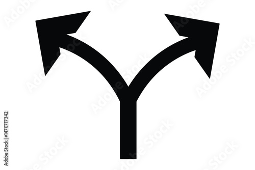 two and double way direction arrow icon, vector arrow icon.