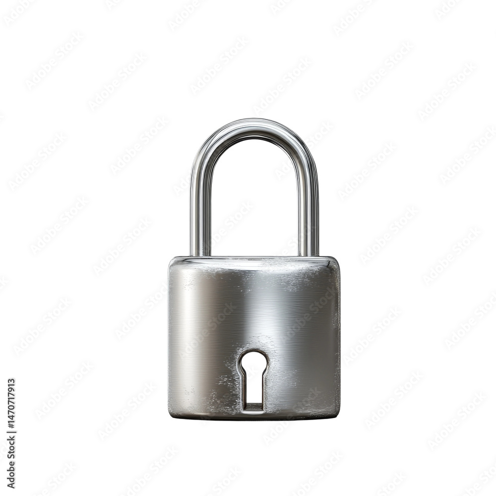 A close-up shot of a shiny silver padlock, showcasing security and protection A close-up shot of a shiny silver padlock, showcasing security and protection