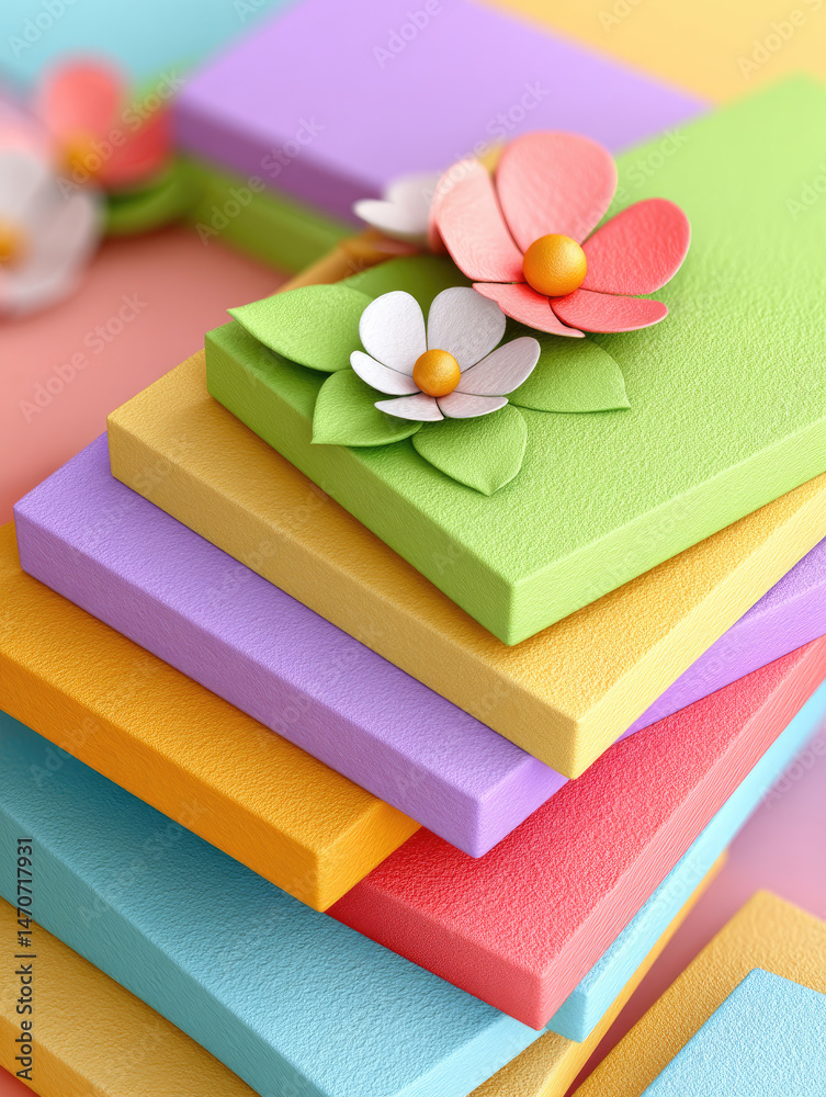 Colorful stacked candy bars