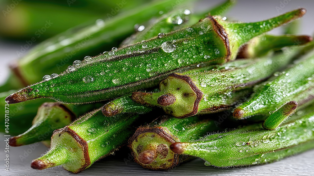 Close up of cooked okra