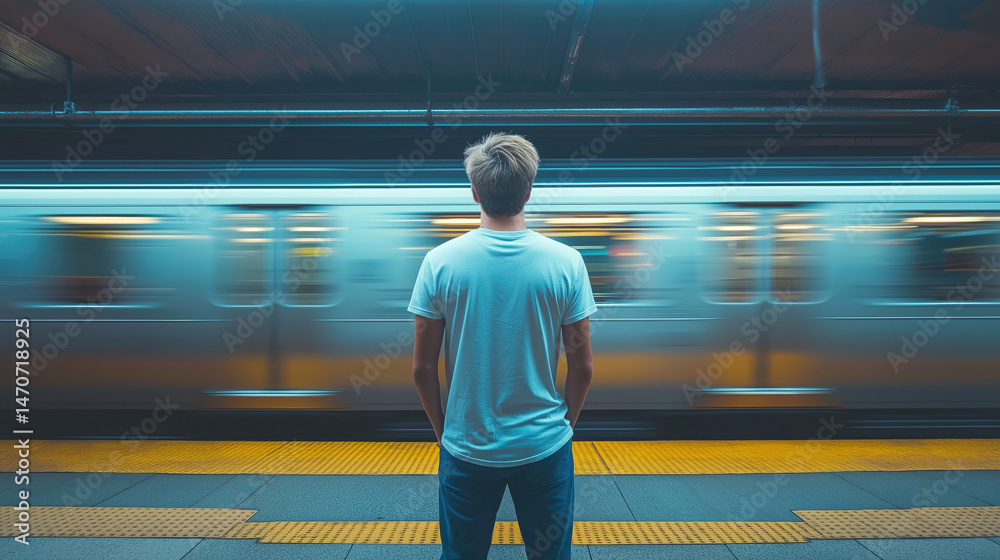 Man at the train station