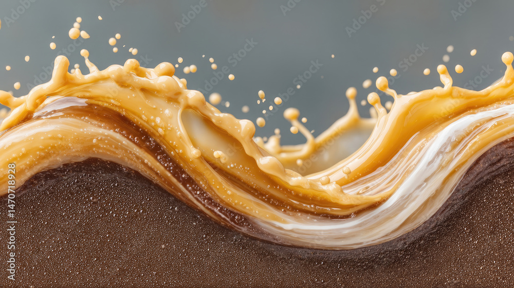 Caramel cream liquid splash
