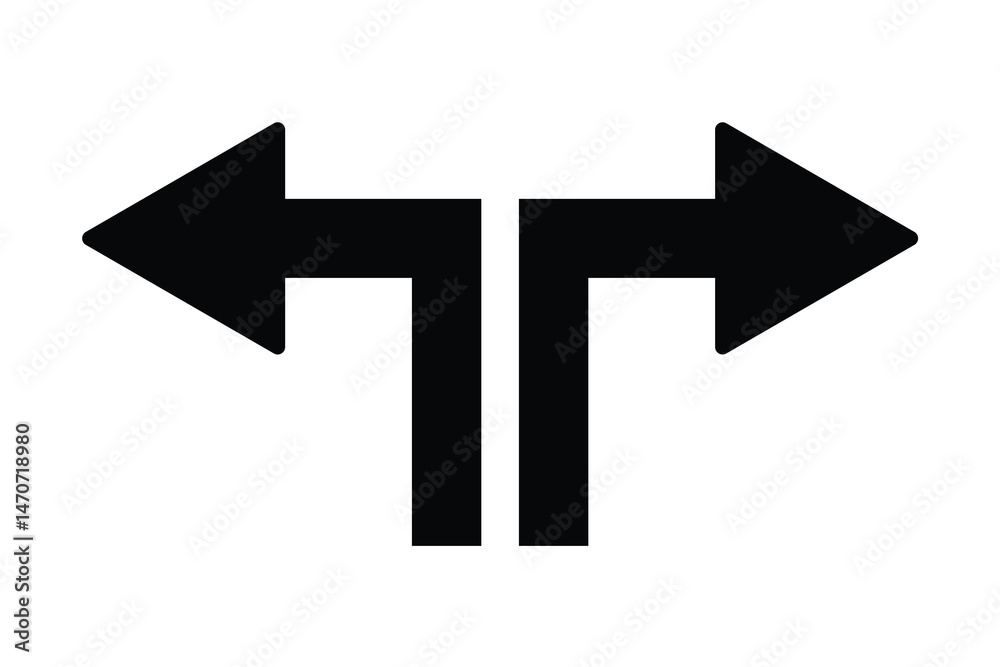 two and double way direction arrow icon, vector arrow icon. two and double way direction arrow icon, vector arrow icon.