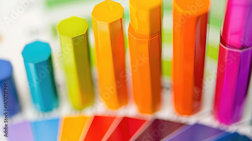 Obraz na płótnie Colorful crayon stack closeup w salonie