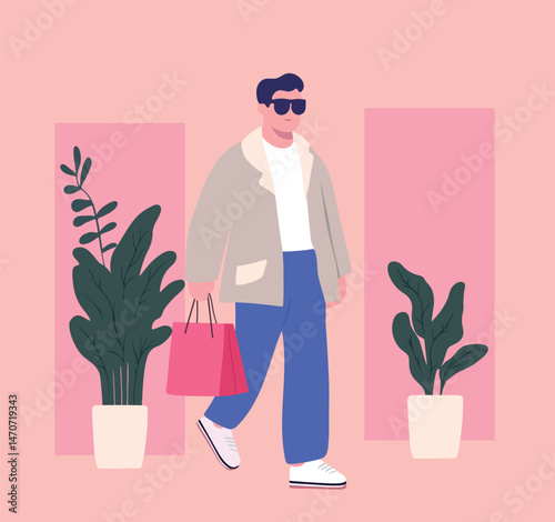Man carrying package after shopping