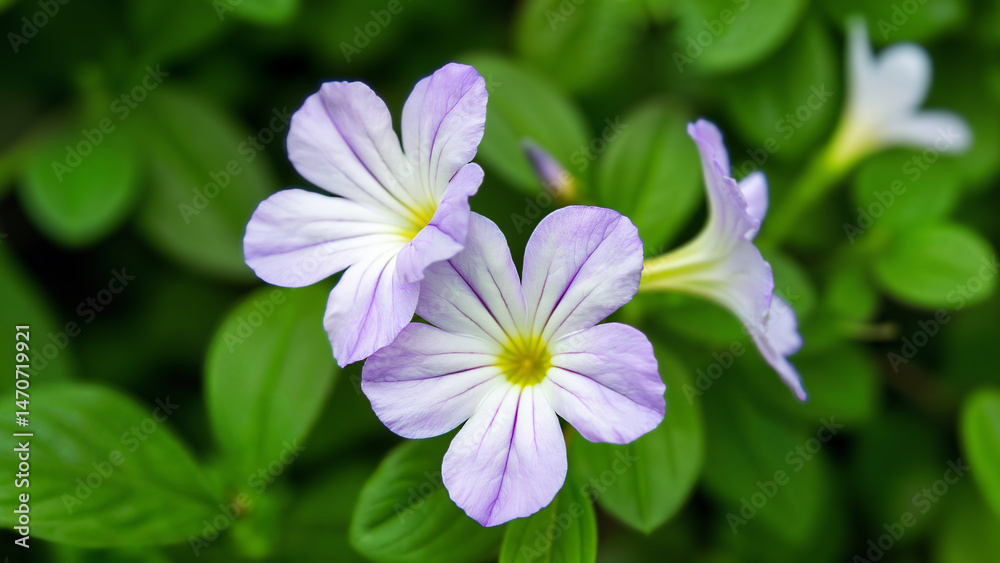 Purple flower blooming among lush green leaves in Bali. Ideal for nature, floral, and botanical themes, this image highlights tropical beauty and vibrant plant life. Purple flower blooming among lush green leaves in Bali. Ideal for nature, floral, and botanical themes, this image highlights tropical beauty and vibrant plant life.