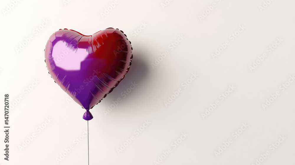 Heart shaped balloon against white background