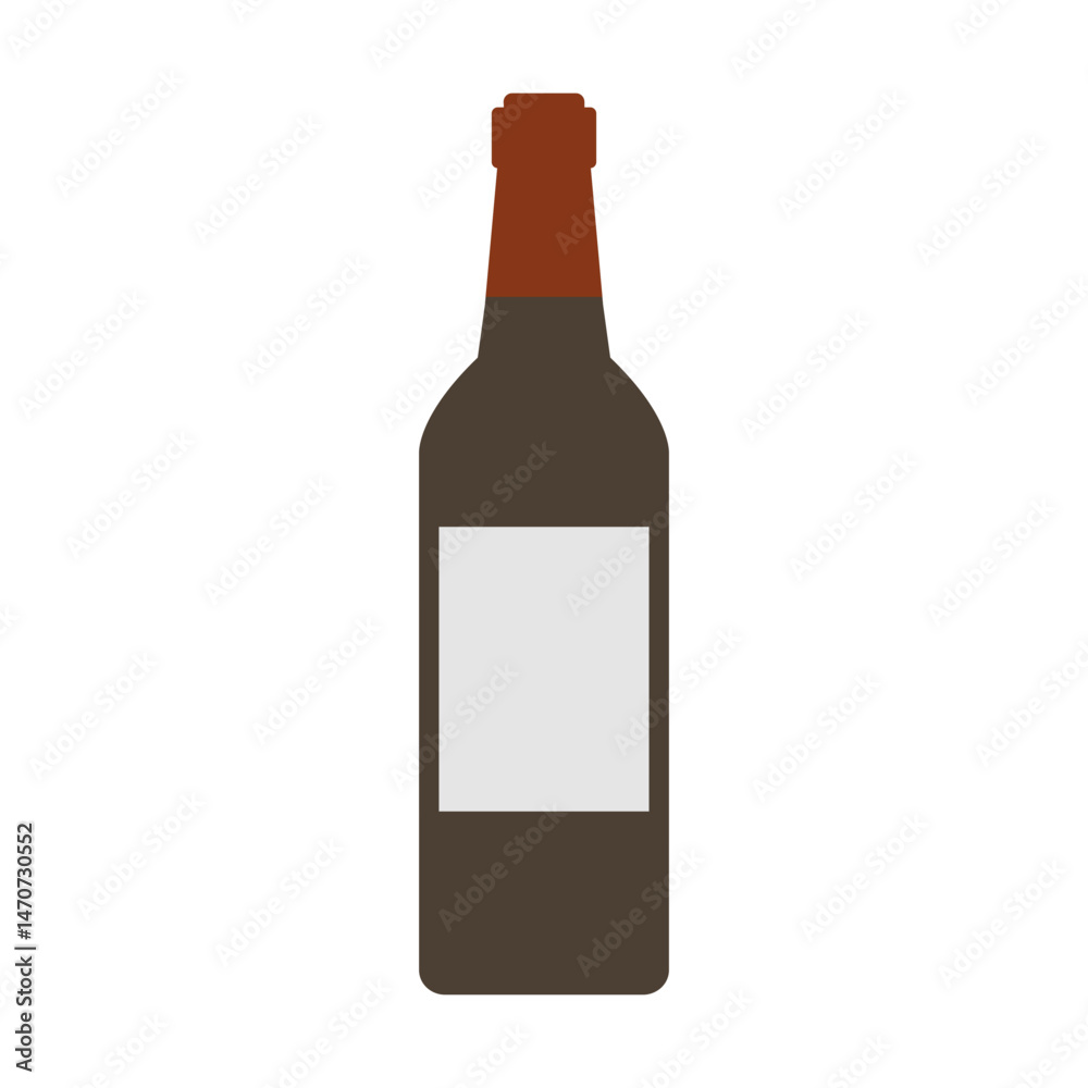 Wine Bottle Flat illustration, Vector, SVG Wine Bottle Flat illustration, Vector, SVG