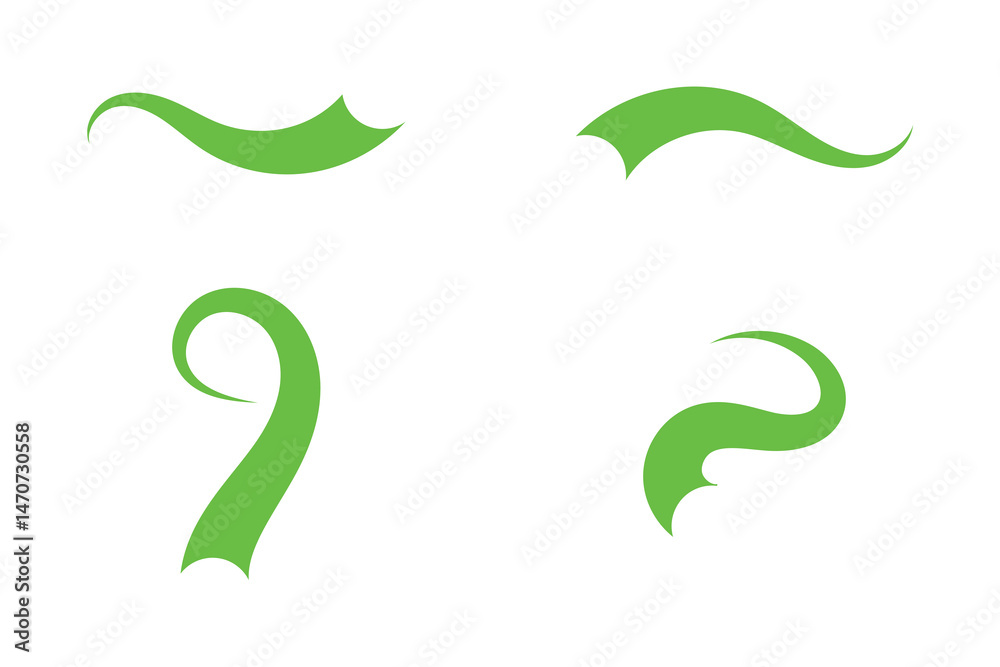 Obraz premium set of swash and swoosh tails icon on white background.
