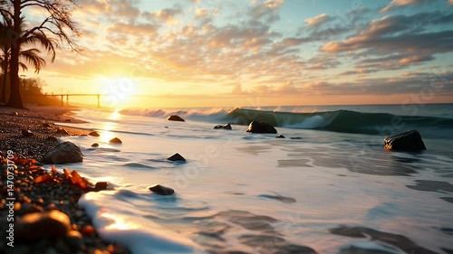 sunset on the beach