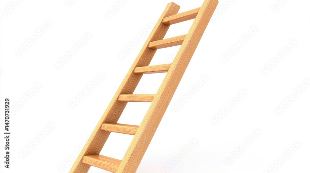 Wooden ladder angled upward Wooden ladder angled upward