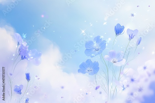 Delicate blossoms in a pastel sky