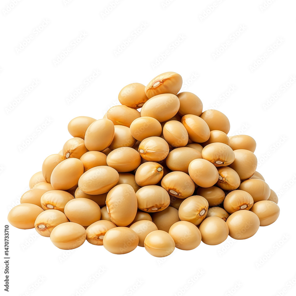 Stacked soybeans on a clean transparent background showcasing their natural shape and smooth texture, Stacked soybeans isolated on transparent background Stacked soybeans on a clean transparent background showcasing their natural shape and smooth texture, Stacked soybeans isolated on transparent background