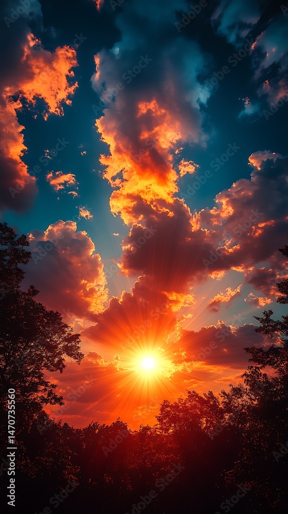 Naklejka premium Stunning sunset with water reflection high resolution hd picture