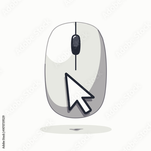 white computer mouse with black scroll wheel
