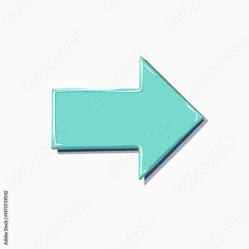 vibrant teal arrow pointing right  digital illustration