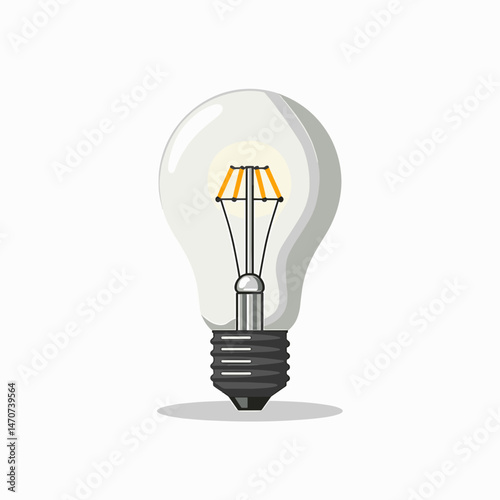 illuminated bulb with flame design, white and yellow color