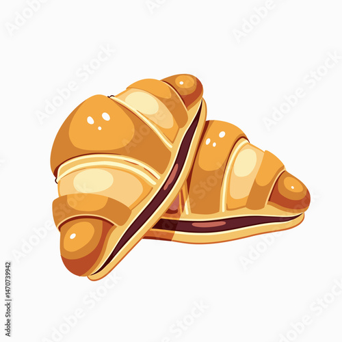 vibrant yellow croissant pastry with filling