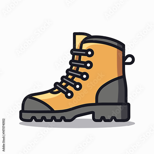 yellow rubber work boot with laces