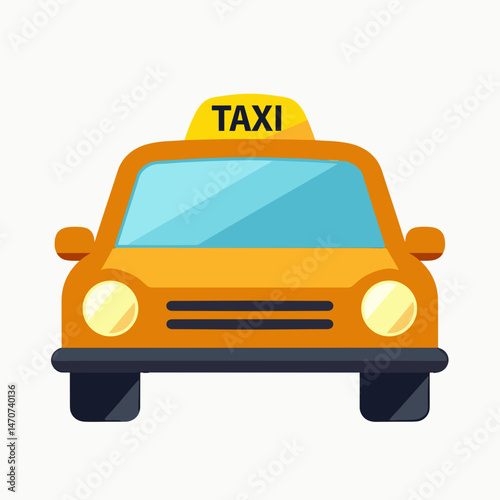 vibrant yellow taxi icon with black windows