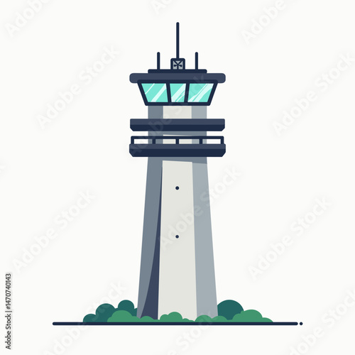 lighthouse illustration with green surroundings
