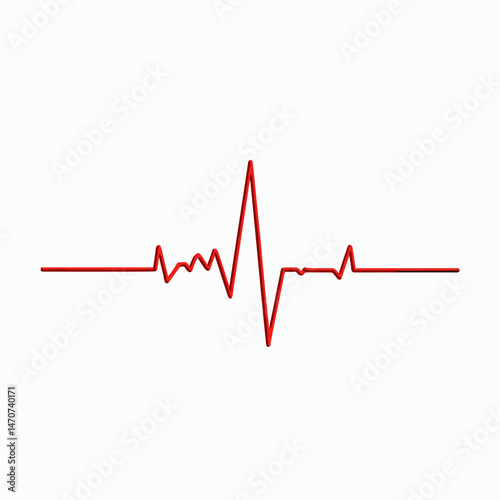 red heartbeat line graphic on white background