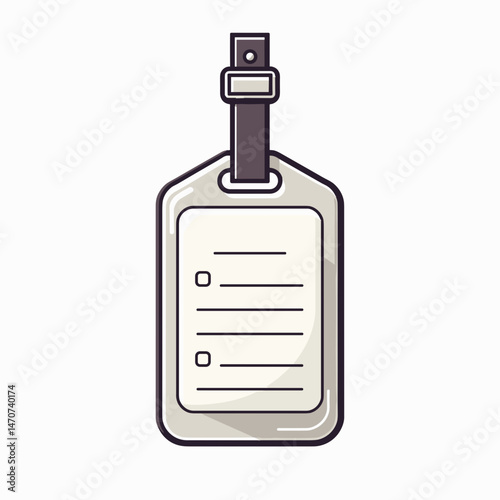 vaccination record tag with white label and red strap
