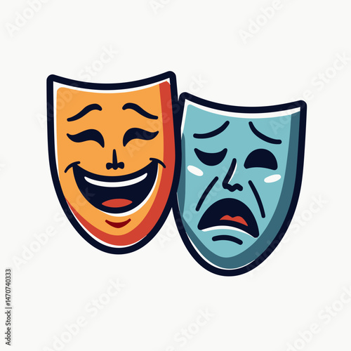colorful comedy theater masks