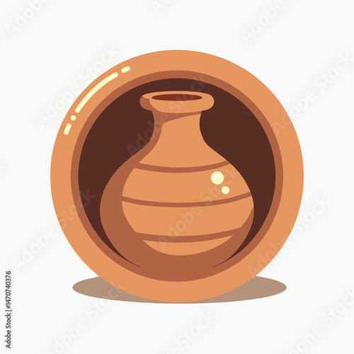 handmade clay vase with brown glaze  unique decorative pottery