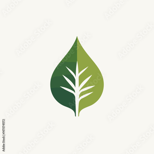 ecofriendly leaf logo design with green and white colors
