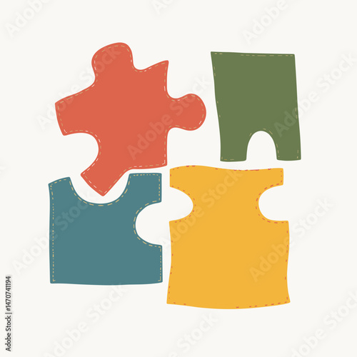 vibrant puzzle pieces in rainbow colors