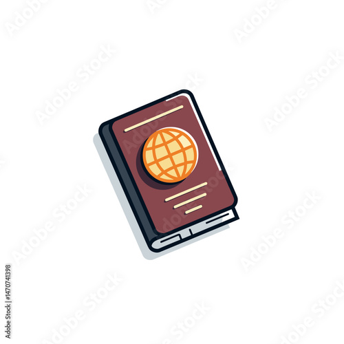 world travel guide book with globe icon  illustrated vector art
