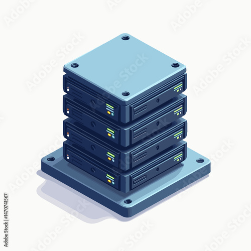 high performance server rack with blue cooling fans