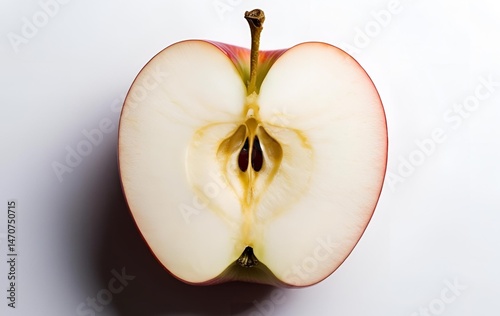 One half apple isolated on white background