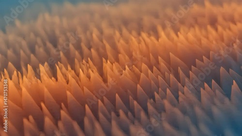Abstract Spiked Texture with Orange and Blue Gradient Surface Geometric Design