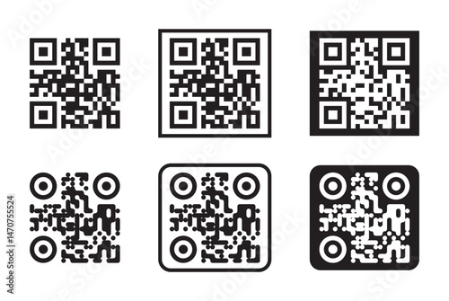 QR code icon. Quick response code. Digital scanning qr code for smartphone, mobile app, payment, etc.