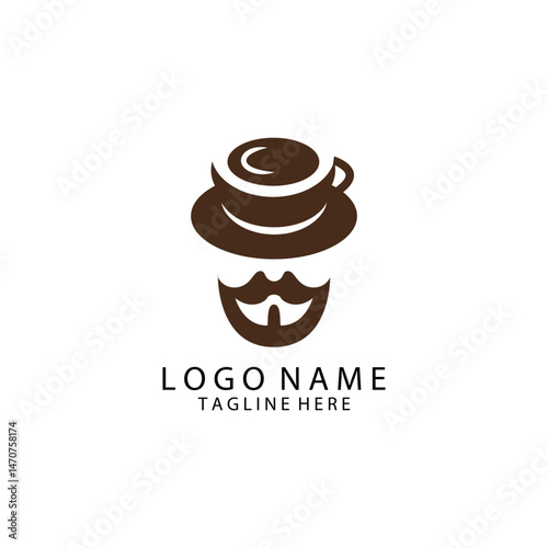 coffee man logo design vector