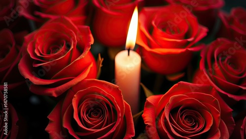 red roses and candles
