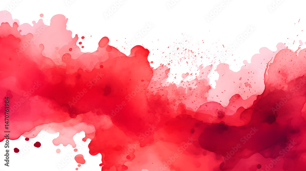 Obraz premium Vibrant Red Watercolor Background for Diverse Textures and Backgrounds