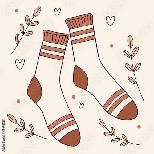 Woolen-sock vector perfect for festive digital art, posters, and celebration designs.
 
