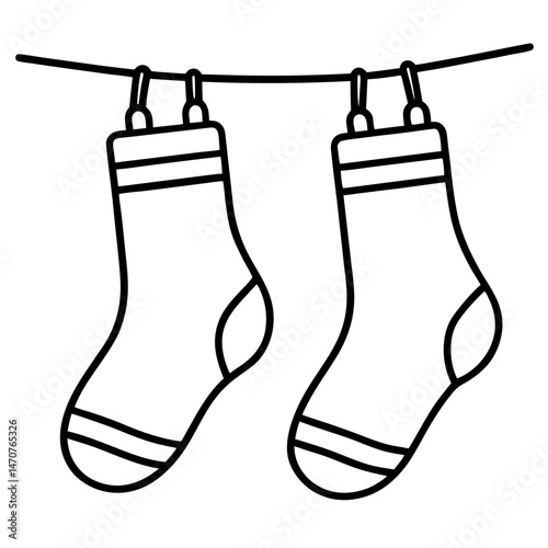 Hanging-socks vector perfect for festive digital art, posters, and celebration designs.