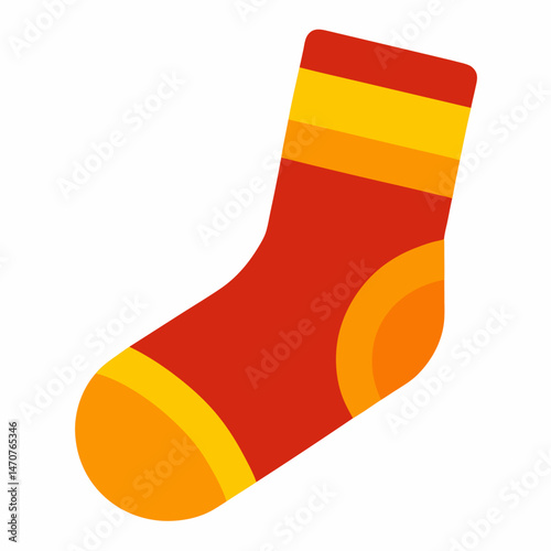 Woolen-sock vector perfect for festive digital art, posters, and celebration designs.
 