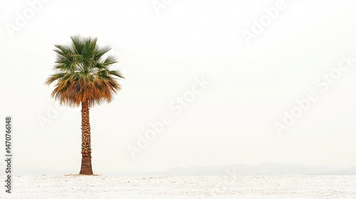 Wallpaper Mural Solitary palm tree on a vast, white expanse. Torontodigital.ca