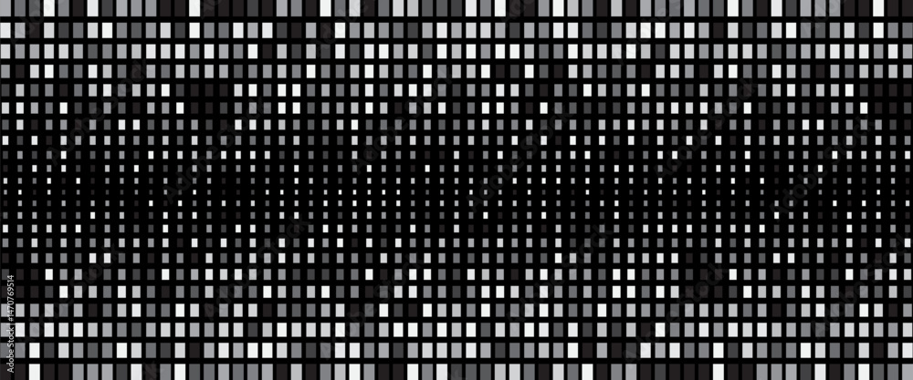 Modern futuristic trendy pixel design. Abstract digital data technology square black and grey pattern